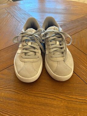 adidas Women’s Light Gray Suede Low-Top Sneakers